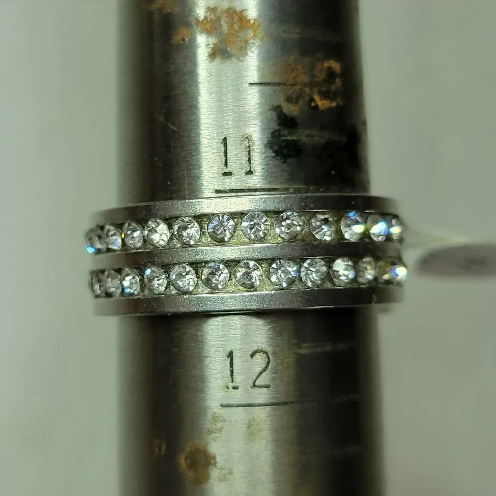Men's Stainless Steel CZ Size 11.5 Ring